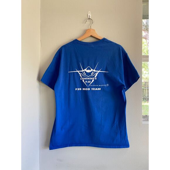 Vintage Lockheed Martin Shirt Mens L Blue Aerospace Defense Engineering Employee